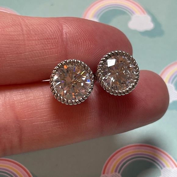 Jewelry - Judith Ripka Faux Diamonds 925 Silver Earrings